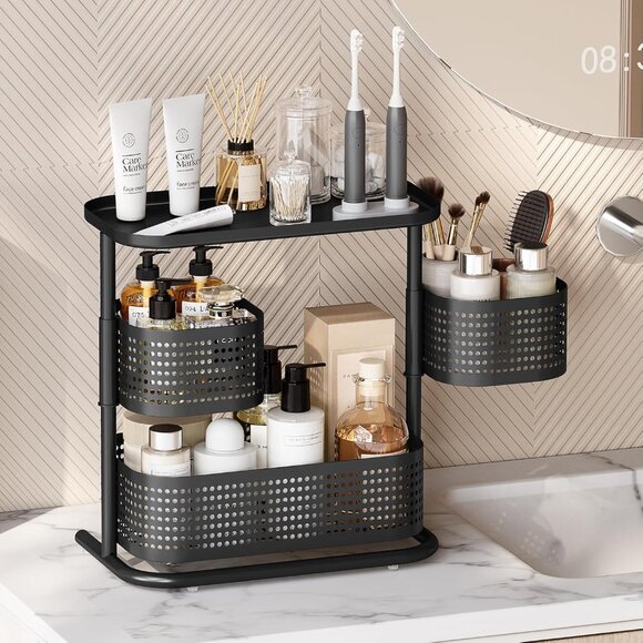 Storage & Organization | 3tier Rotating Bathroom Organizer Black Vanity ...